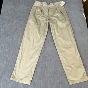 Vtg Dockers Chinos Pants Mens 34x34 Khaki Pleated Straight Leg Office Career